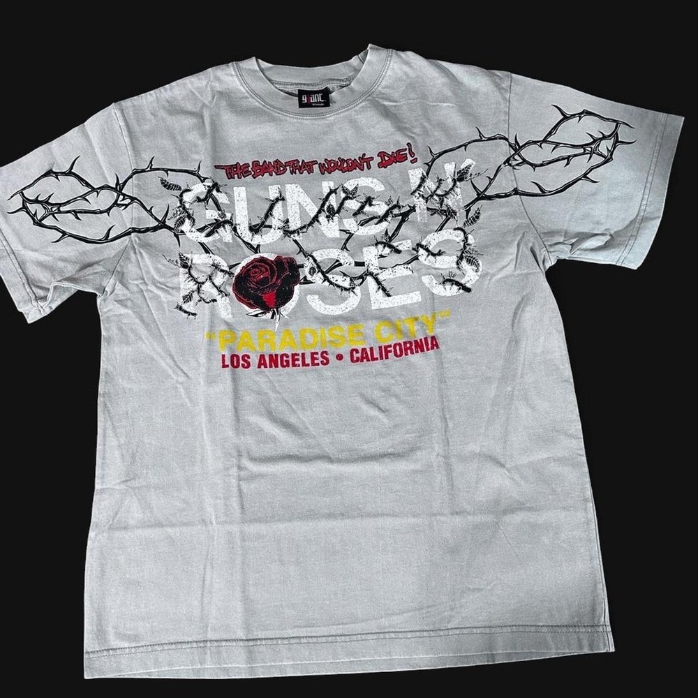 Giant Vintage Guns N Roses Paradise City Graphic Tee Gray Shirt Medium NEW